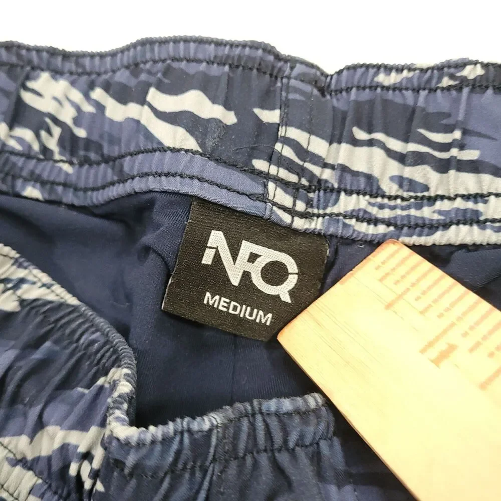tiger striped camoflauge NFQ athletic lined shorts M blue stripe
